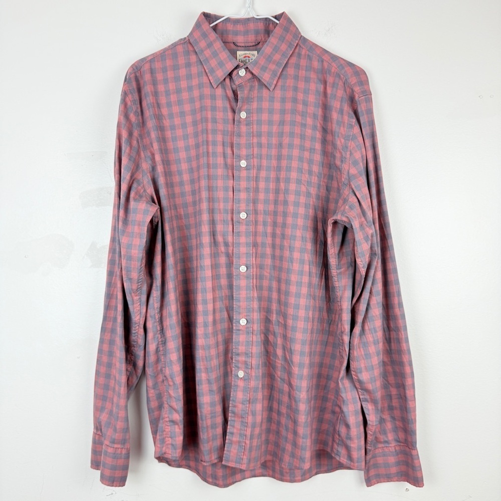 Faherty Supima Cotton Blend Button-Down Shirt | Pink Check Soft Stretch